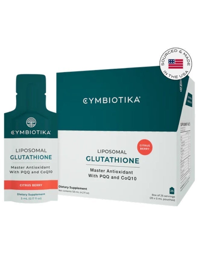 CYMBIOTIKA Liposomal Glutathione Supplement - Master Antioxidant for Anti-Aging, Detox, Brain, Energy & Immune Support - Advanced Liposomal Delivery, Maximum Absorption for Cellular Health & Longevity, Citrus Vanilla, 1 Month Supply - Image 1